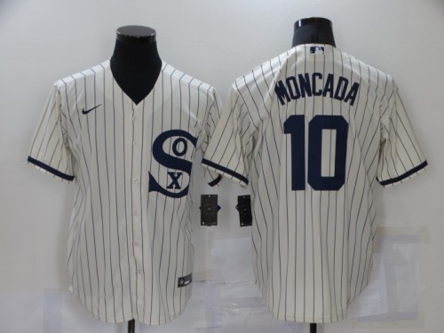 Nike Chicago White Sox 10 Yoan Moncada Baseball Jersey Beige