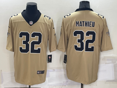 New Orleans Saints 32 Tyrann Mathieu Football Jersey Legend Beige