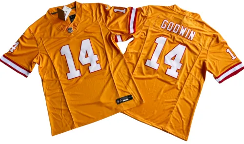 Tampa Bay Buccaneers 14 Chris Godwin Football Jersey Orange Three Dynasties