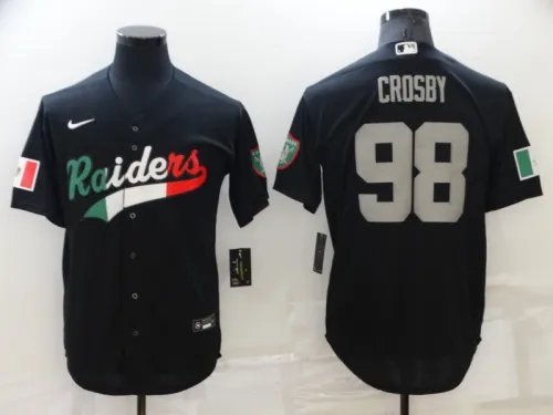 Oakland Raiders 98 Sidney Crosby Baseball Jersey Black Mexico
