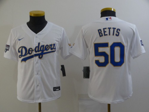 Youth Nike Los Angeles Dodgers 50 Mookie Betts Baseball Jersey White