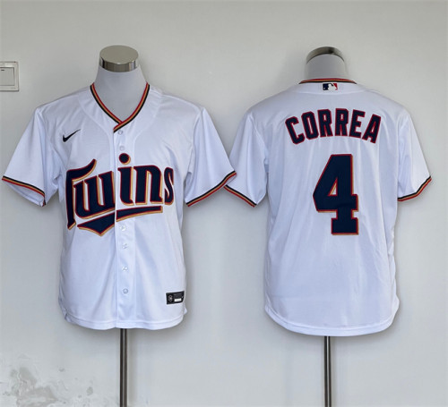 NIke Minnesota Twins 4 Carlos Correa Baseball Jersey White