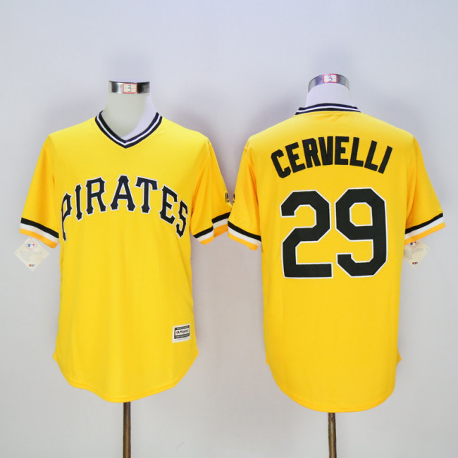 Pittsburgh Pirates 29 Francisco Cervelli Baseball Jersey Yellow Fans version