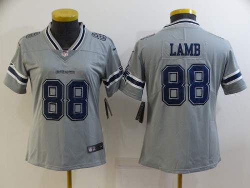 Women Dallas Cowboys 88 CeeDee Lamb Football Jersey Legend Gray