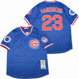 Chicago Cubs 23 Ryne Sandberg Baseball Jersey Blue Retro