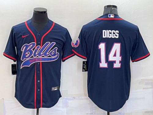 Buffalo Bills 14 Stefon Diggs Baseball Jersey Legend Navy Blue