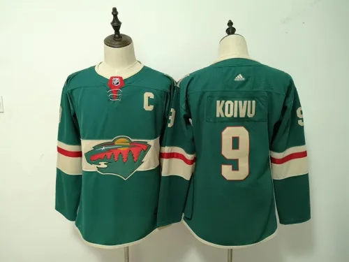 Women Adidas Classic Minnesota Wild 9 Mikko Koivu Ice Hockey Jersey Green