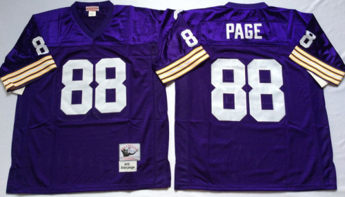 Minnesota Vikings 88 Alan Page Football Jersey Purple Retro