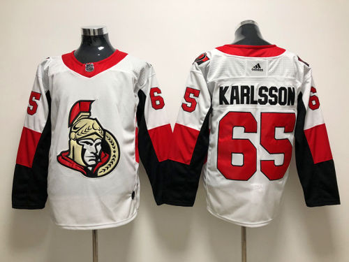 Adidas Classic Ottawa Senators 65 Erik Karlsson Ice Hockey Jersey White