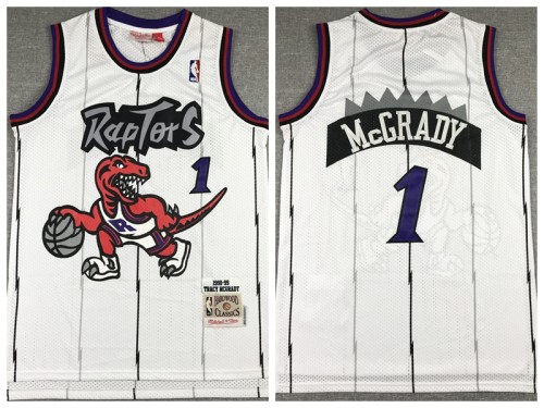 Toronto Raptors 1 Tracy McGrady Basketball Jersey White Retro