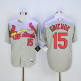 St.Louis Cardinals 15 Randal Grichuk Baseball Jersey Gray Fans version