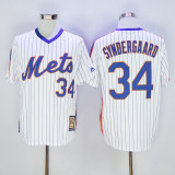 New York Mets 34 Noah Syndergaard Baseball Jersey White Retro