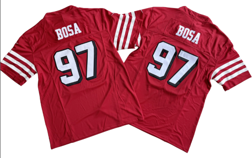 San Francisco 49ers 97 Nick Bosa Football Jersey Red Three Dynasties