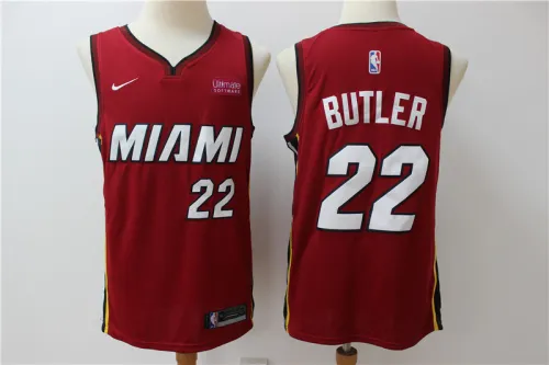 Nike Miami Heat 22 Jimmy Butler Basketball Jersey Red Fan Edition