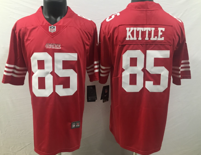 San Francisco 49ers 85 George Kittle Football Jersey Legend Red