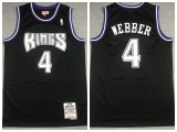 Sacramento Kings 4 Chris Webber Basketball Jersey Black Retro