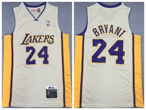 Nike Los Angeles Lakers 24 Kobe Bryant Basketball Jersey Beige  Retro