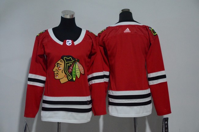 Women Adidas Classic Chicago Blackhawks Blank Ice Hockey Jersey Red