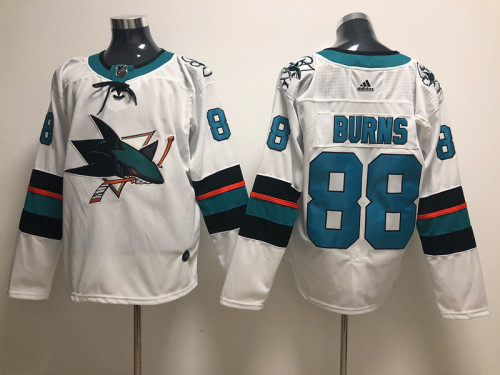 Adidas Classic San Jose Sharks 88 Brent Burns Ice Hockey Jersey  White