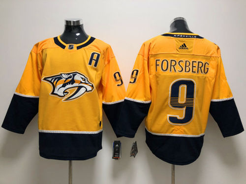 Adidas Classic Nashville Predators  Nashville Predators 9 Filip Forsberg   Ice Hockey Jersey Yellow