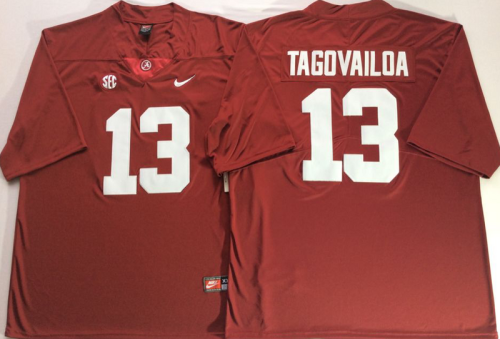 Alabama Crimson Tide 13 Tua Tagovailoa Limited College Football Jersey Red