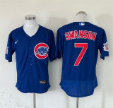 Nike Chicago Cubs 7 Dansby Swanson Baseball Jersey Blue