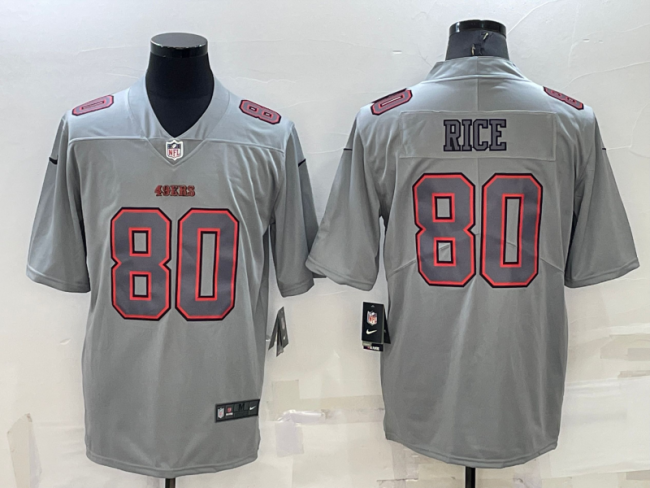 San Francisco 49ers 80 Jerry Rice Football Jersey Legend Gray