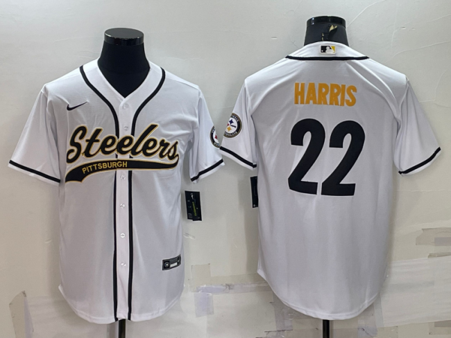 Pittsburgh Steelers 22 Najee Harris Baseball Jersey Legend White