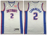 Jordan Detroit Pistons 2 Cade Cunningham Basketball Jersey Gray