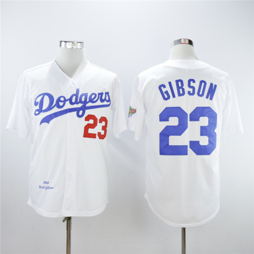 Los Angeles Dodgers 23 Kirk Gibson Baseball Jersey White 1988 Retro