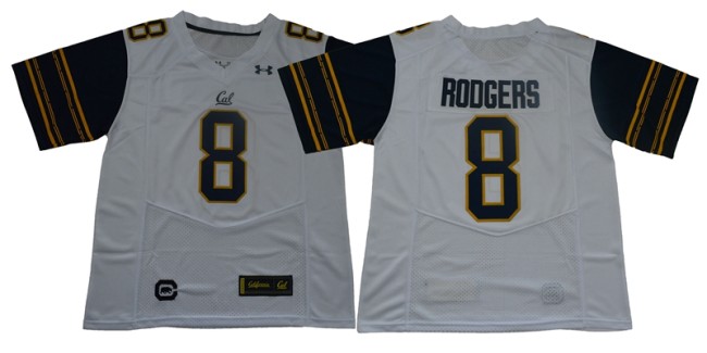 California Golden Bears 8 Aaron Rodgers College Football Jersey White