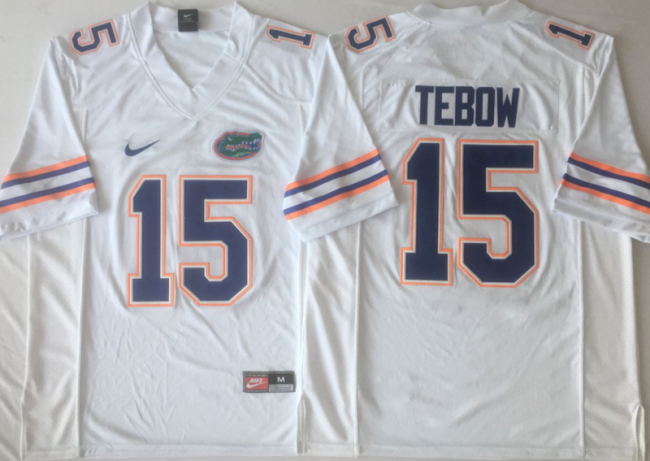 New Florida Gators 15 Tim Tebow College Football Jersey White