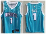 Jordan New Orleans Hornets 1 Lamelo Ball Basketball Jersey Green