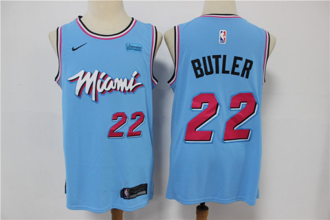 Nike Miami Heat 22 Jimmy Butler Basketball Jersey Blue City Edition