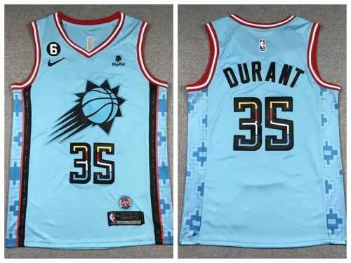 Nike Feinikesi suns 35 Kevin Durant Basketball Jersey Blue City Edition