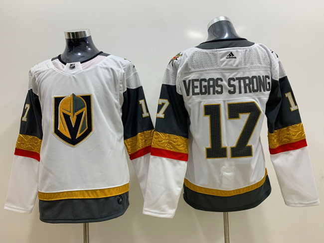 Women Adidas Classic Vegas Golden Knights 17 Vegas Strong Ice Hockey Jersey White
