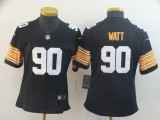 Women  Pittsburgh Steelers 90 T.J. Watt Football Jersey Black