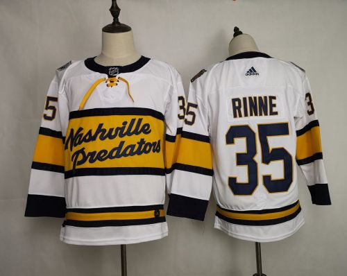 Adidas Classic Nashville Predators 35 Pekka Rinne Ice Hockey Jersey White