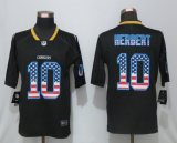 San Diego Chargers 10 Justin Herbert Football Jersey Legend Black Flag Fashion