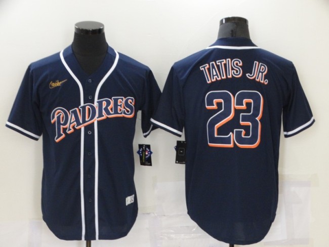 Nike San Diego Padres 23 Fernando Tatis Jr. Baseball Jersey Navy Retro