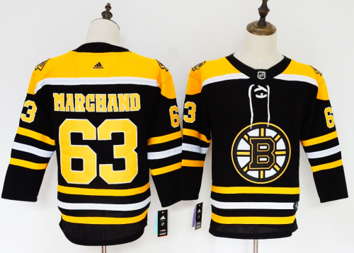 Youth Adidas Classic Boston Bruins 63 Brad Marchand Ice Hockey Jersey Black