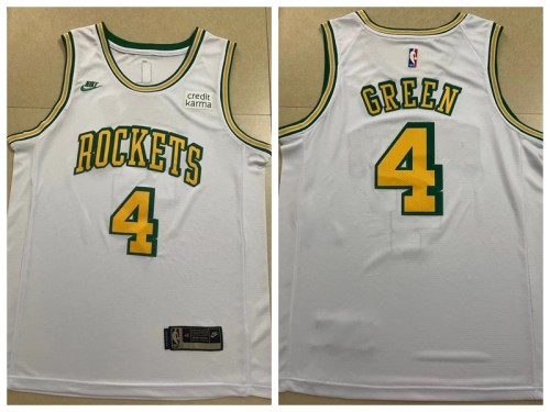 Nike Houston Rockets 4 Jalen Green Basketball Jersey White