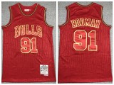 Chicago Bulls 91 Dennis Rodman Basketball Jersey Red Limited Edition