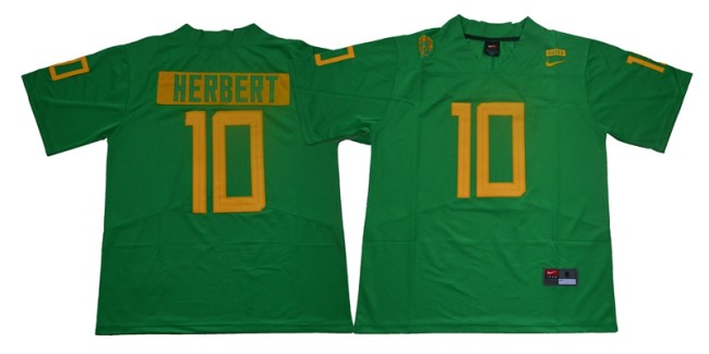 Oregon Ducks 10 Justin Herbert Limited College Football Jersey Green