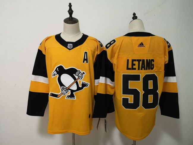 Adidas Classic Pittsburgh Penguins 58 Kris Letang Ice Hockey Jersey Yellow