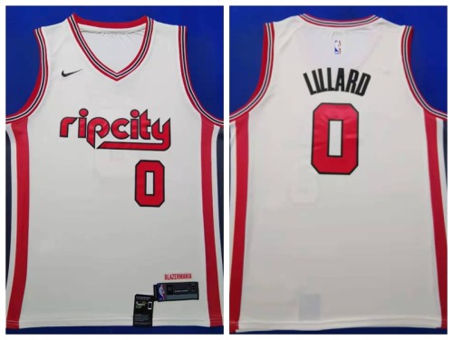 Nike Portland Trail Blaze 0 Damian Lillard Basketball Jersey Beige City version