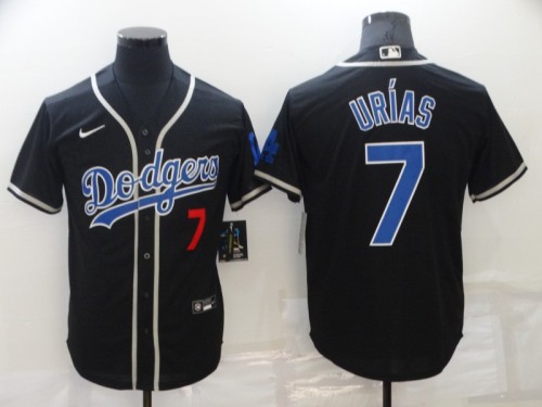 Nike Los Angeles Dodgers 7 Julio Urias Baseball Jersey Black