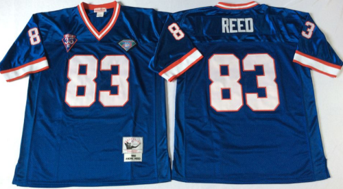 Buffalo Bills 83 Andre Reed Footnall Jersey Blue Retro