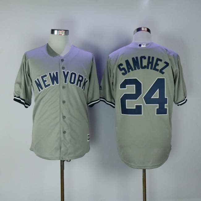 New York Yankees 24 Gary Sanchez Baseball Jersey Gray Fan version