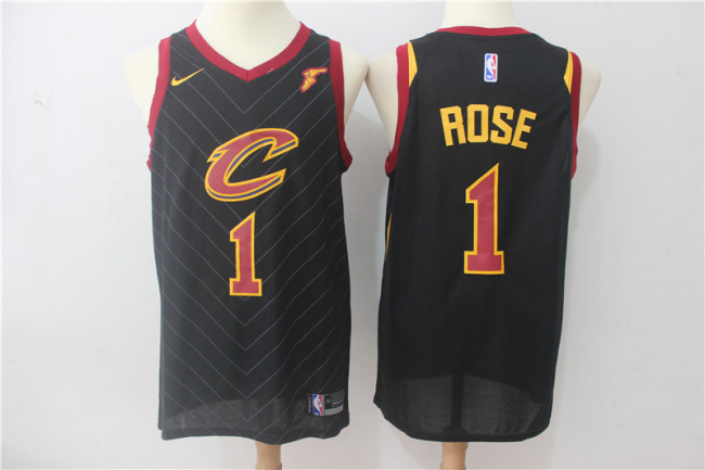 Nike Cleveland Cavaliers1 Derrick Rose Basketball Jersey Black Fan Edition